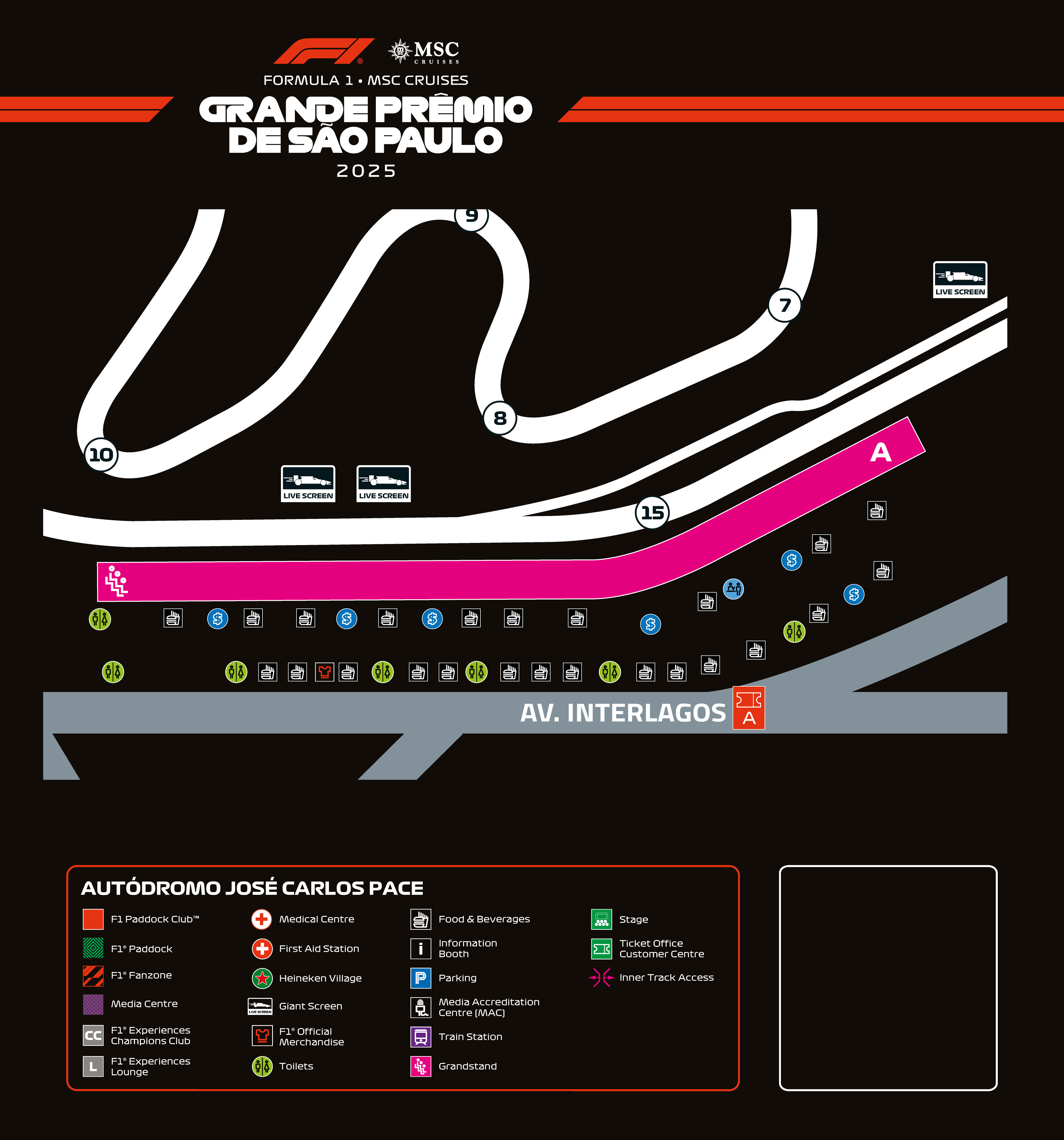 Mapa detalhado do setor Arquibancada A