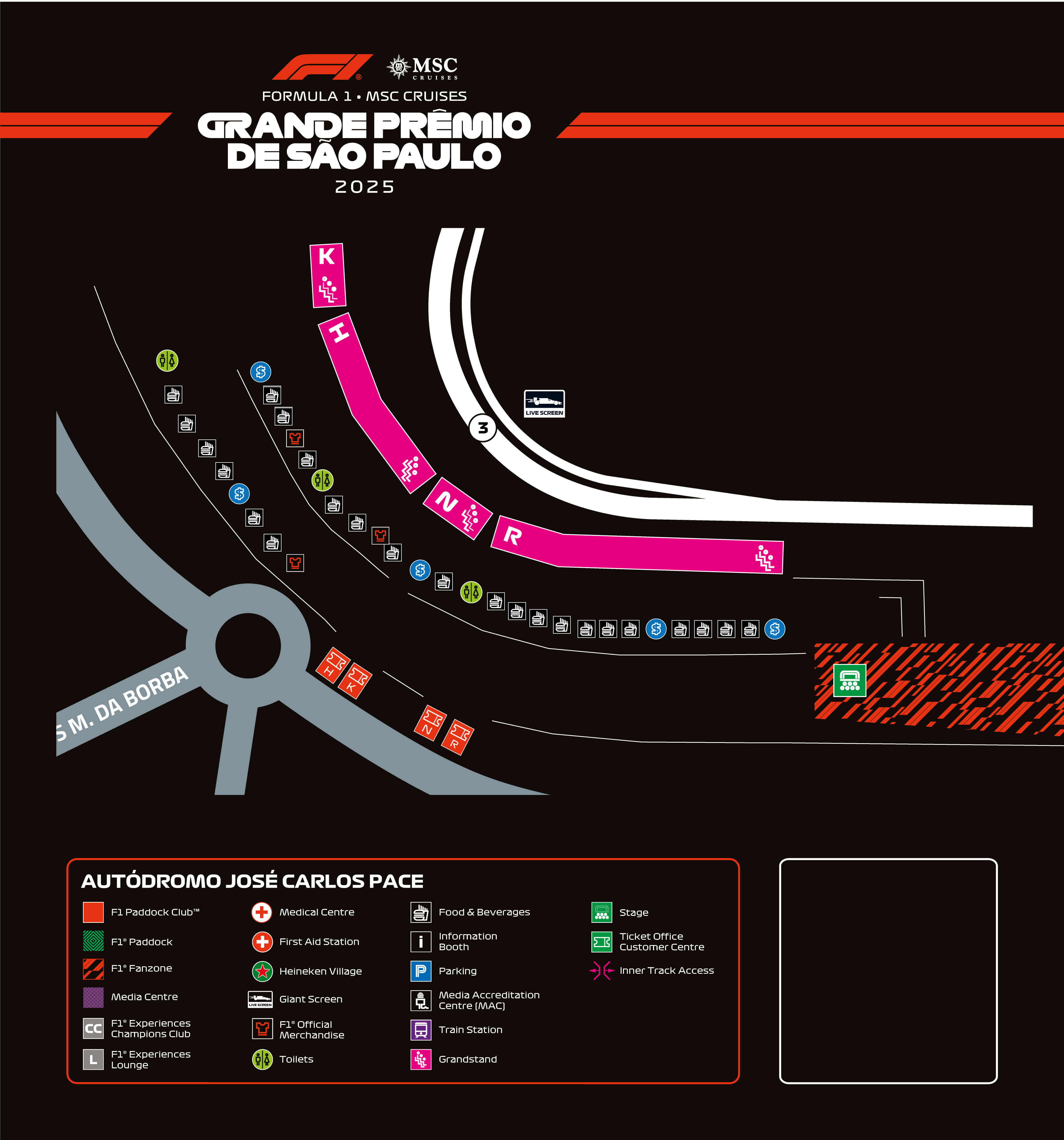 Mapa detalhado do setor Arquibancada H