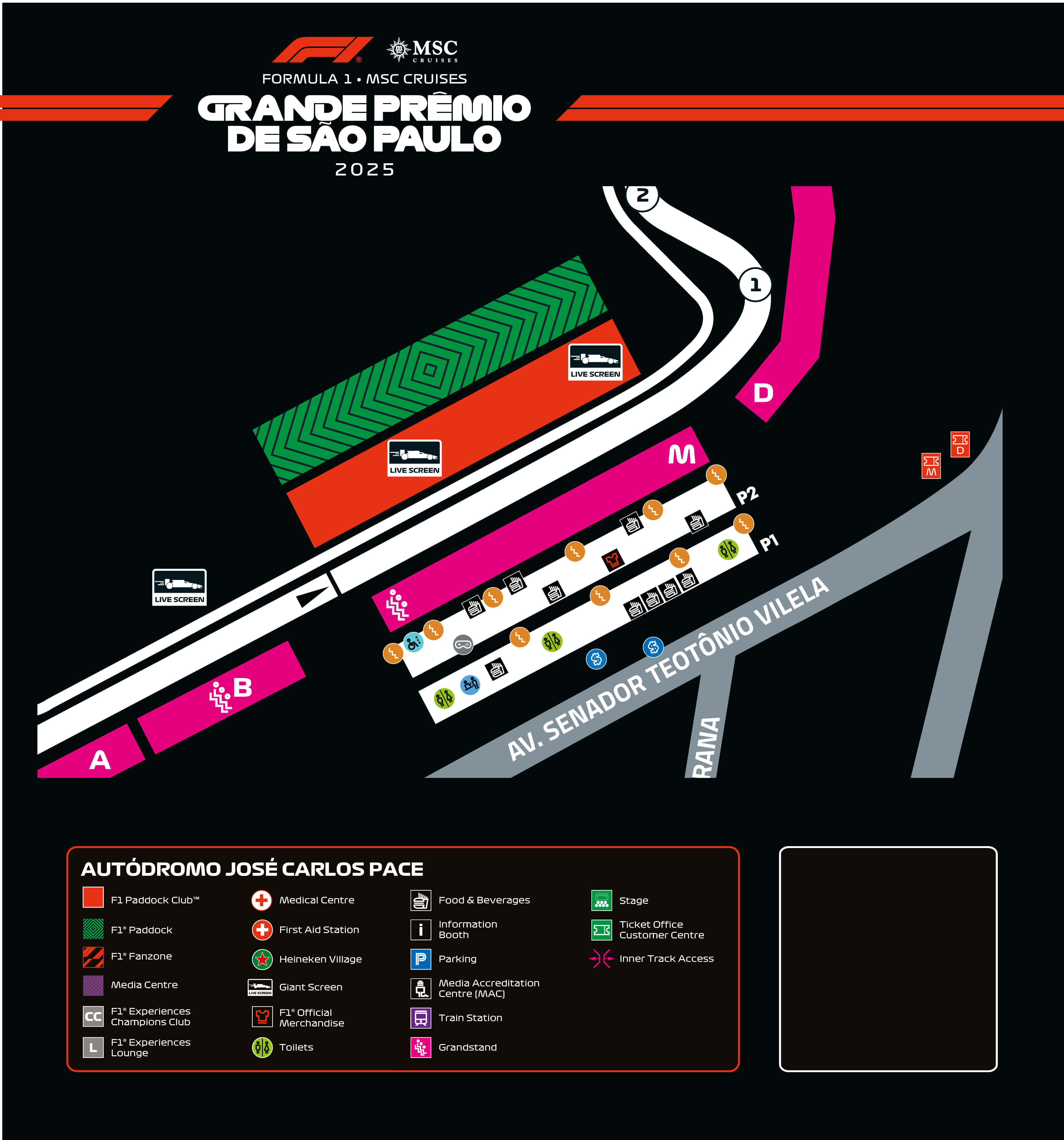 Mapa detalhado do setor Arquibancada M